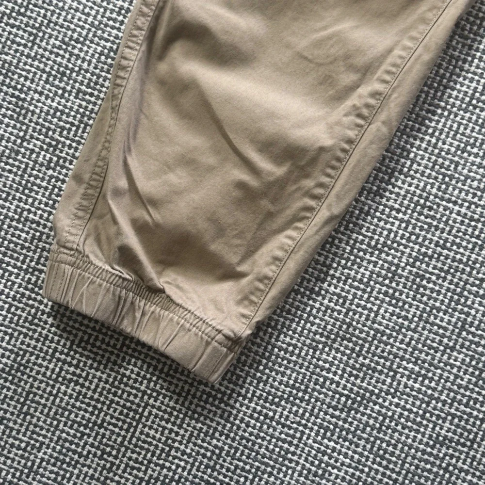 HM Mens Slim Fit Cargo Joggers Khaki Tan Elastic Waist Pants Size XXL